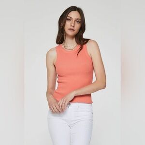 Another Love Peach Crew Neck Knit Sweater Tank Top Small